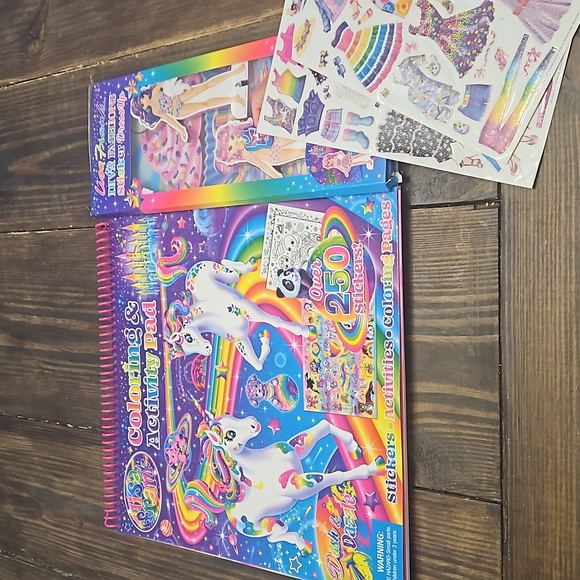 90s Lisa Frank Large Coloring Book & Activity Pad With Diva Dolls Dress Up - Picture 1 of 13